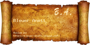 Bleuer Anett névjegykártya