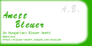 anett bleuer business card